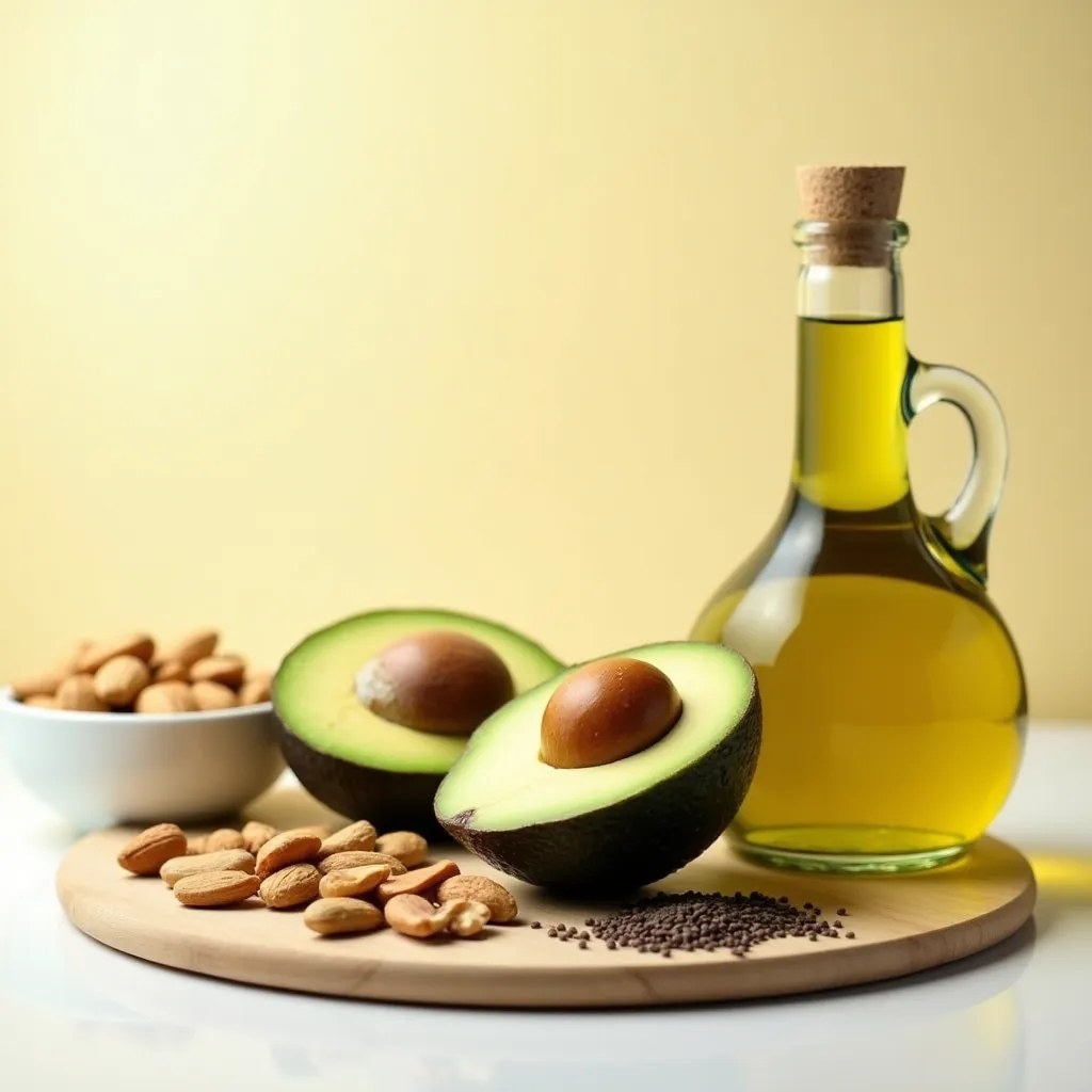 Avocado, nuci, semințe și ulei de măsline